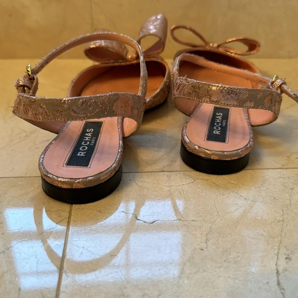 Rochas Pointed Brocade Flats in Pink (size 39) - Picture 5 of 8